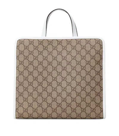 Gucci Kids Apple Logo Tote Bag In Brown