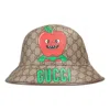 Gucci Apple Supreme Fedora Hat 'beige Ebony' In Brown