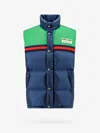 Gucci Multicolor Sleeveless Down Jacket With Logo Patch In Polyamide Man