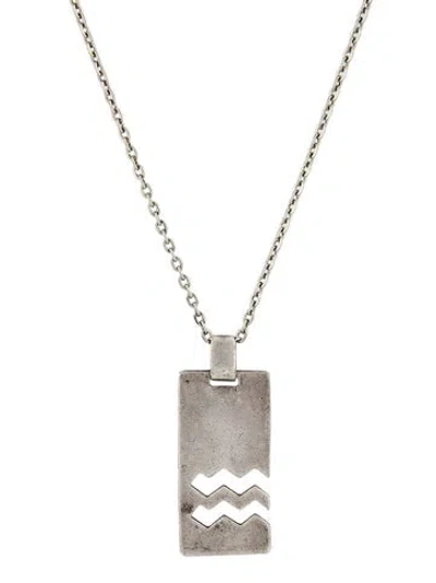 Pre-owned Gucci Aquarius Zodiac Pendant Necklace, 18.5" In Multi