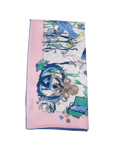Gucci Aquatic-motif Scarf In Multi
