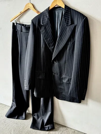 Pre-owned Gucci Archive  - Tom Ford - Double Breasted - Pinstripe Suit In Black
