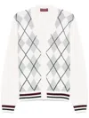 Gucci Argyle-intarsia Wool Cardigan In White