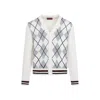 Gucci Argyle-intarsia Wool Cardigan In White