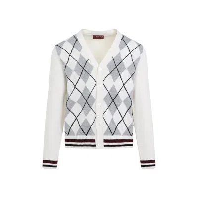 Gucci Argyle Lurex Cardigan Men