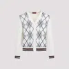 Gucci Argyle-intarsia Wool Cardigan In White
