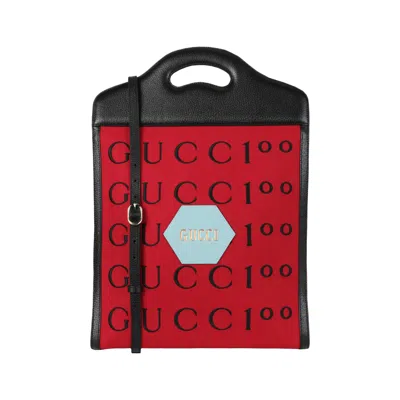 Pre-owned Gucci Aria 100th Anniversary Embroidered Tote 'red' | Women's Size Onesize