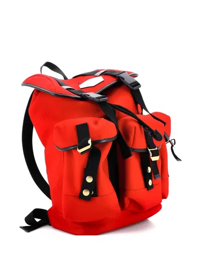 Pre-owned Gucci Aria 100th Anniversary Off The Grid Embroidered Felt With Leather Backpack In Blue