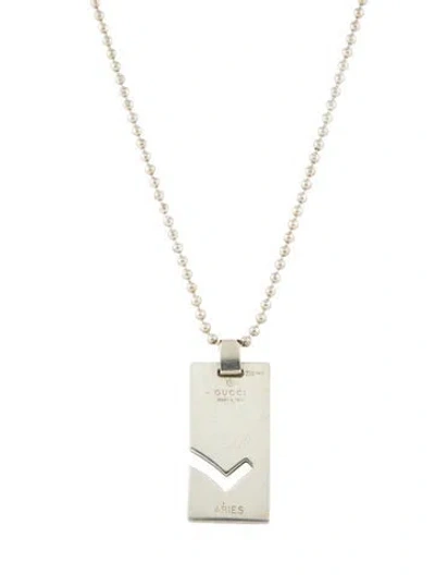 Pre-owned Gucci Aries Pendant Necklace, 20" In Multi