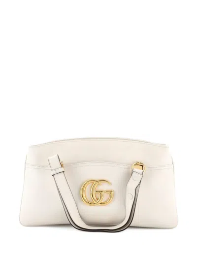 Pre-owned Gucci Arli Top Handle Bag Leather Large Satchel In White