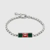Gucci Bracelet With Web Detail In Silver