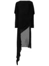 Gucci Asymmetric Crepe Mini Dress In Black