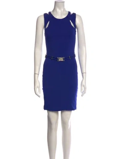 Pre-owned Gucci Asymmetrical Mini Dress In Blue