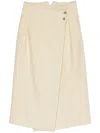 Gucci Asymmetrical Wrap Linen Skirt In Neutrals