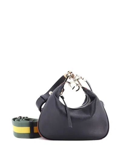 Pre-owned Gucci Attache Shoulder Bag Leather Small Crossbody Bag In Black