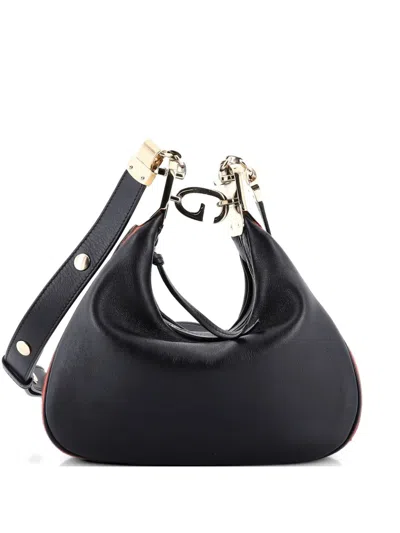 Pre-owned Gucci Attache Shoulder Bag Leather Small Crossbody Bag In Black
