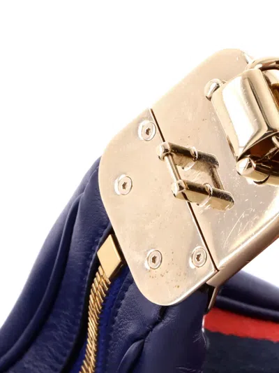 Pre-owned Gucci Attache Shoulder Bag Leather Small Crossbody Bag In Blue