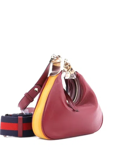 Pre-owned Gucci Attache Shoulder Bag Leather Small Crossbody Bag In Red