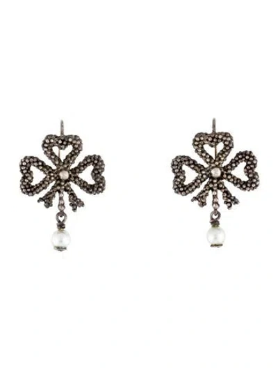 Pre-owned Gucci Aureco Faux Pearl Drop Earrings In Multi