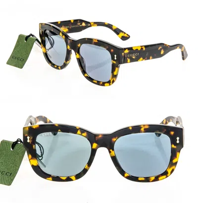 Pre-owned Gucci Authentic 1110 Brown Havana Chunky Bio Based Sunglasses Gg1110s 003 Unisex In Gray