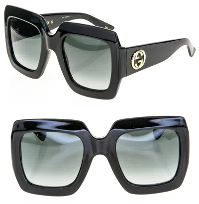 Pre-owned Gucci Authentic Black Oversized 0053 Unisex Chunky Bold Gg0053sn Sunglasses 001 In Gray