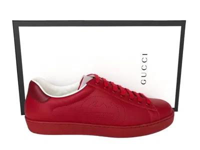 Pre-owned Gucci Authentic  Ace Mens Sneakers Sz Us12 Eu45 Uk11 In Red