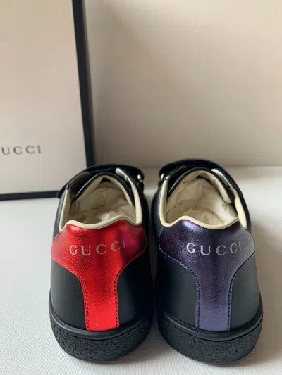 Pre-owned Gucci Authentic  Leather Sneakers, Size Us 5 / Euro 35, Italy, Expedited In Black