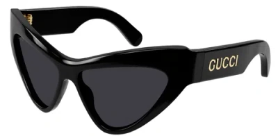 Pre-owned Gucci Authentic  Sunglasses Gg 1294s-001 Black W/ Gray Lens 57mm