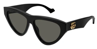 Pre-owned Gucci Authentic  Sunglasses Gg 1333s-001 Black W/ Demo Lens New58mm In Gray