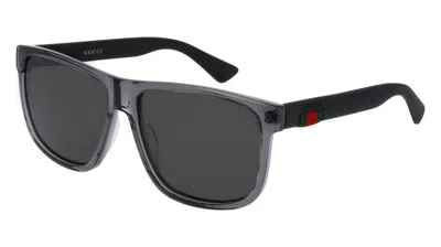 Pre-owned Gucci Authentic  Sunglasses Gg0010s 004 58mm Transparent Grey/grey Polarized Lens In Gray