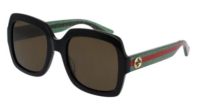 Pre-owned Gucci Authentic  Sunglasses Gg0036sn 002 Black/brown Lens