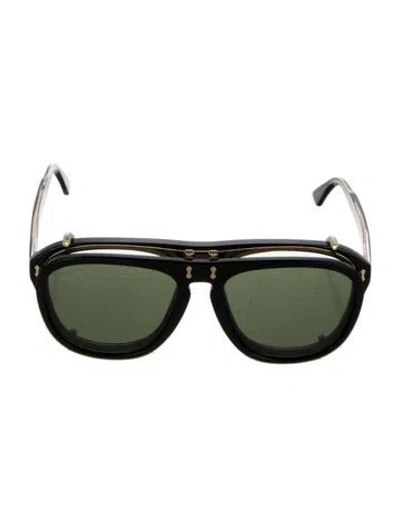 Pre-owned Gucci Aviator Eyeglasses In Black