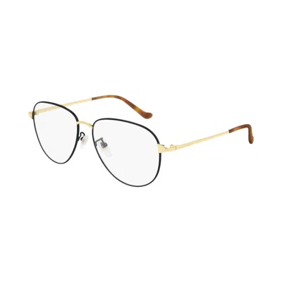 Pre-owned Gucci Aviator Eyeglasses 'black/gold' | Men's Size Onesize