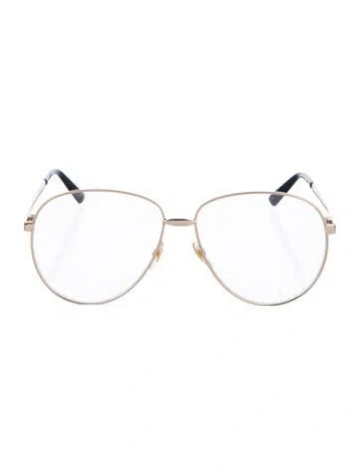 Pre-owned Gucci Aviator Eyeglasses In Gold