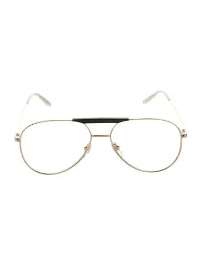 Pre-owned Gucci Aviator Eyeglasses In Gold