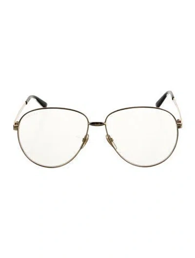 Pre-owned Gucci Aviator Eyeglasses In Gold