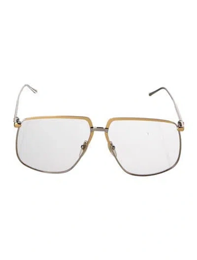 Pre-owned Gucci Aviator Eyeglasses In Gold