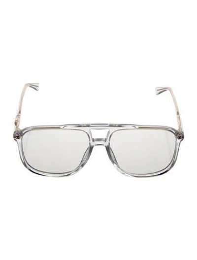 Pre-owned Gucci Aviator Eyeglasses In Transparent