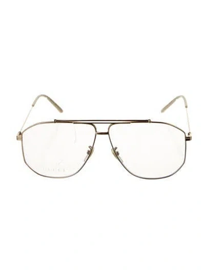 Pre-owned Gucci Aviator Eyeglasses W/ Tags In Gold