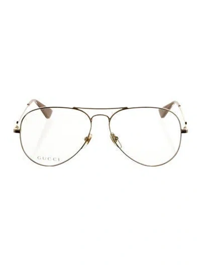 Pre-owned Gucci Aviator Eyeglasses W/ Tags In Gold