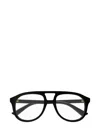 Gucci Aviator Frame Glasses In Black-black-transparent