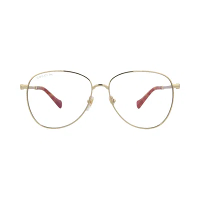 Pre-owned Gucci Aviator Frame Metal Sunglasses 'gold/transparent' | Women's Size Onesize