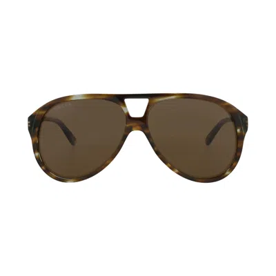 Pre-owned Gucci Aviator-frame Recycled Acetate Sunglasses 'havana Brown' | Men's Size Onesize