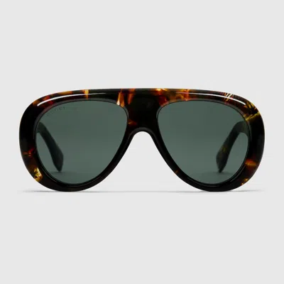 Gucci Aviator Frame Sunglasses In Brown