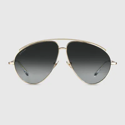 Gucci Aviator Frame Sunglasses In Black