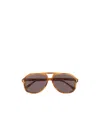 Gucci Aviator-frame Tortoiseshell Sunglasses In Gold