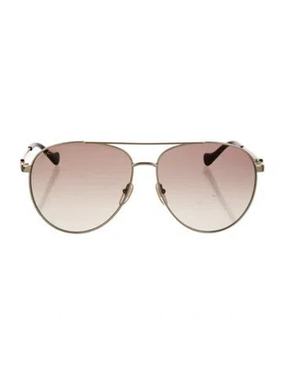 Pre-owned Gucci Aviator Gradient Sunglasses In Gold