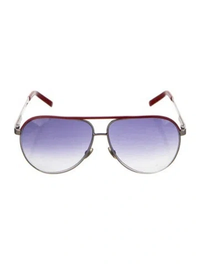 Pre-owned Gucci Aviator Gradient Sunglasses In White