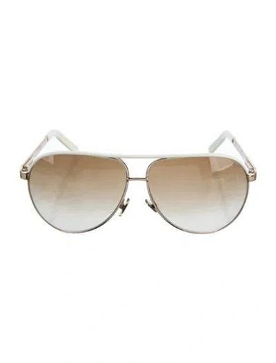 Pre-owned Gucci Aviator Gradient Sunglasses In White