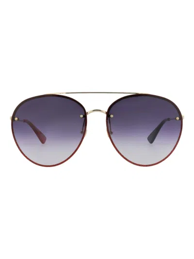 Gucci Aviator Metal Women's Sunglasses In Burgundy